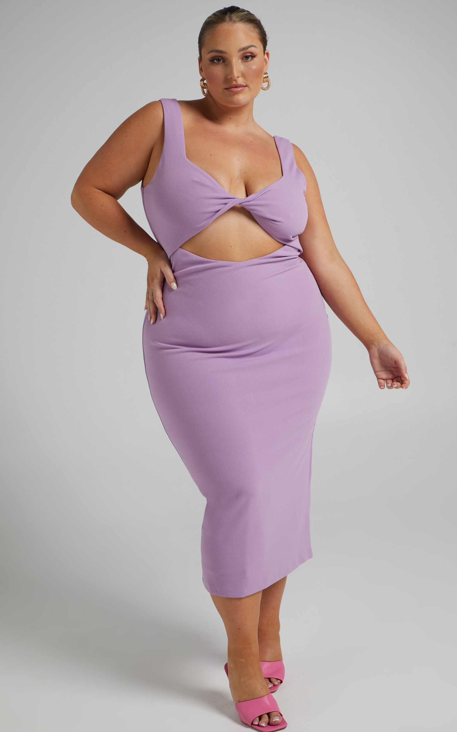 coyote-twist-detail-midi-dress-in-lilac