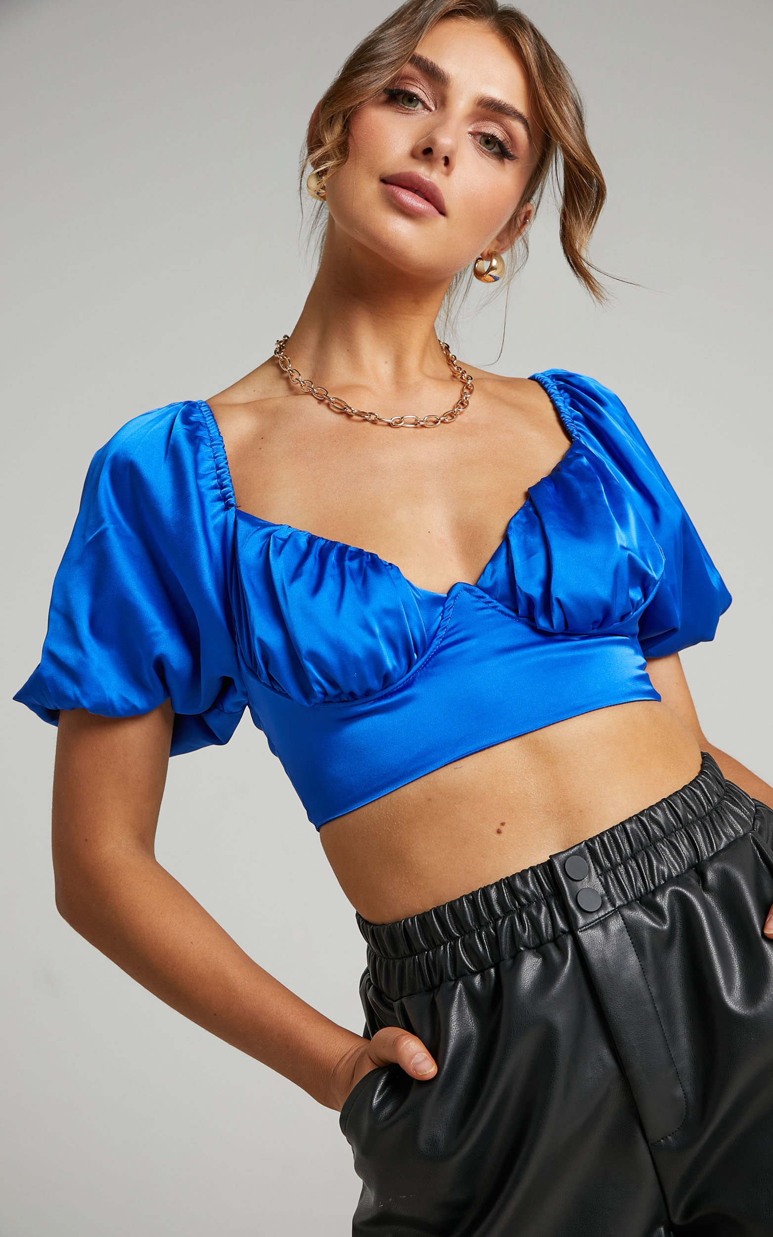 Joaquin_Cropped_Top_with_Underbust_Wire_and_Puff_Sleeves_in_Cobalt_Satin